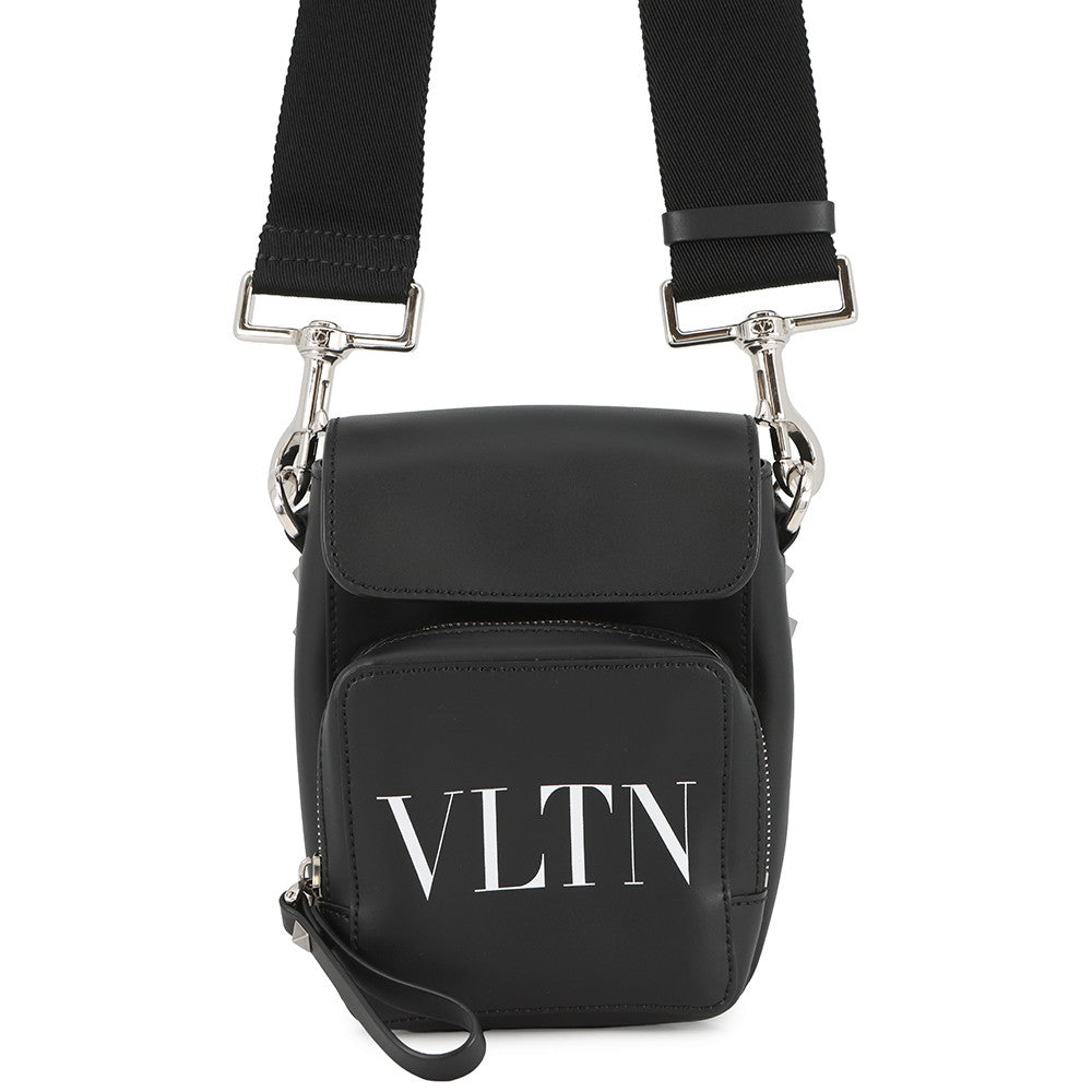 Valentino Garavani VLTNLogo Shoulder Bag Black Leather