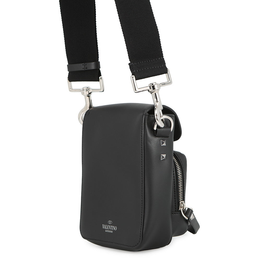 Valentino Garavani VLTNLogo Shoulder Bag Black Leather