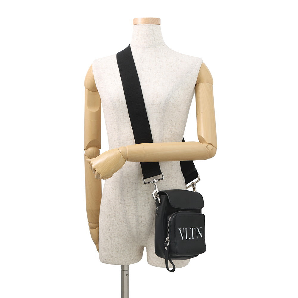 Valentino Garavani VLTNLogo Shoulder Bag Black Leather