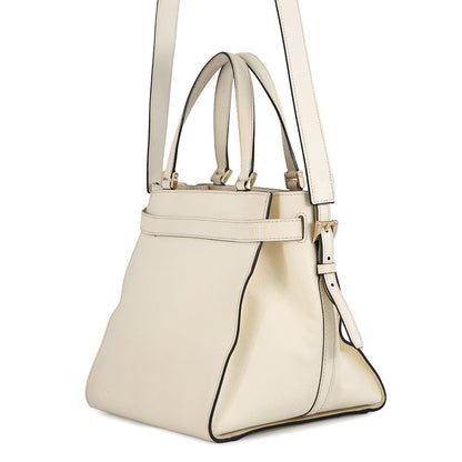 Valextra Valextra B Cube Shoulder Bag Ivory Leather