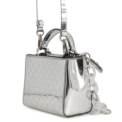 JIMMY CHOO Varenne 2-way tote Silver Patent Leather Size Mini
