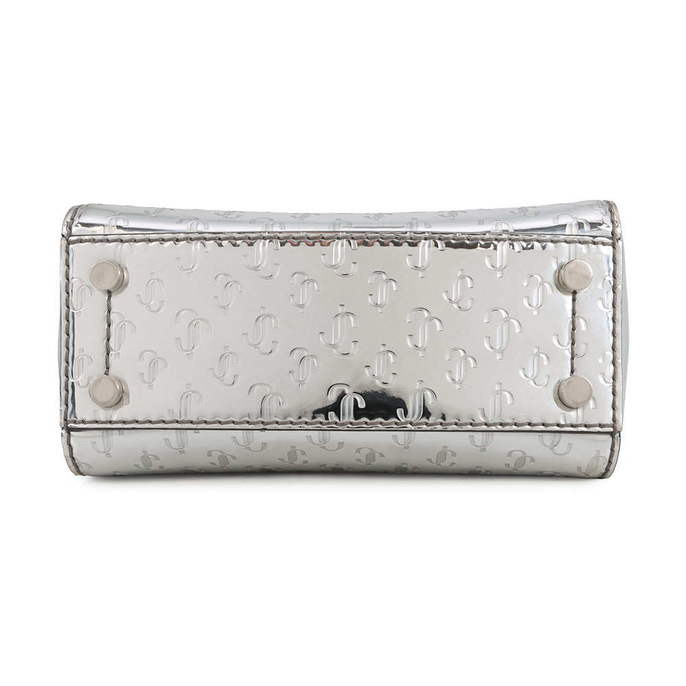 JIMMY CHOO Varenne 2-way tote Silver Patent Leather Size Mini