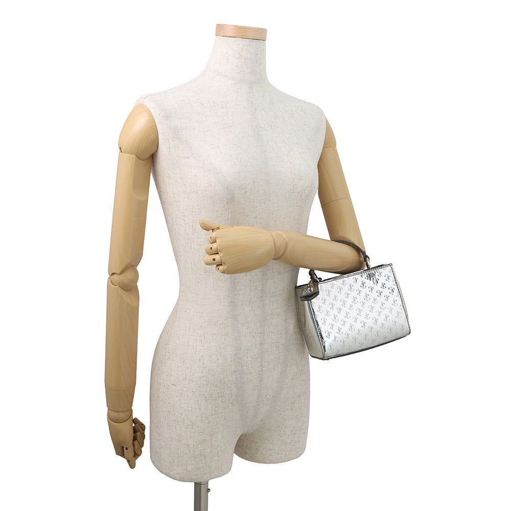 JIMMY CHOO Varenne 2-way tote Silver Patent Leather Size Mini