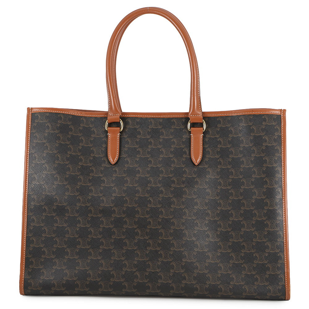 CELINE Cabas Horizontal Tote Bag Tan197912 PVC Leather