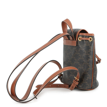 CELINE Triomphe Falco Backpack Tan197662 PVC Leather Size Mini