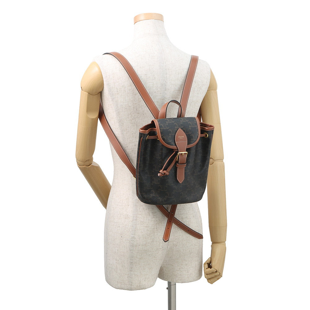 CELINE Triomphe Falco Backpack Tan197662 PVC Leather Size Mini