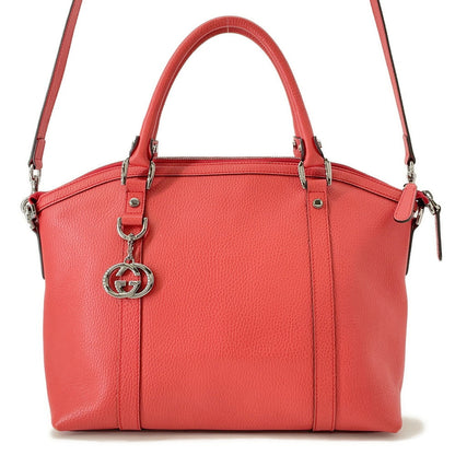 GUCCI 2way Tote Bag Red/Brown341503 Leather