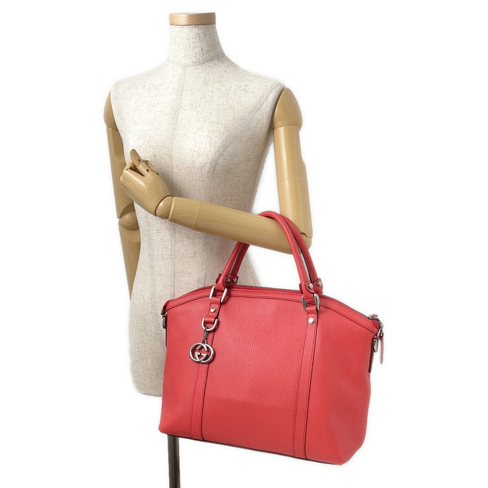 GUCCI 2way Tote Bag Red/Brown341503 Leather