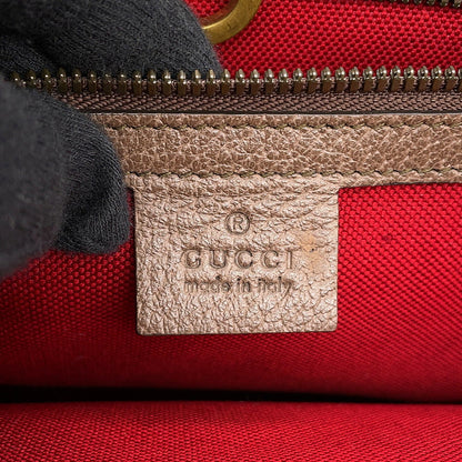 GUCCI Interlocking G Tote Bag Red/Brown/Multicolor644994 Tweed Leather