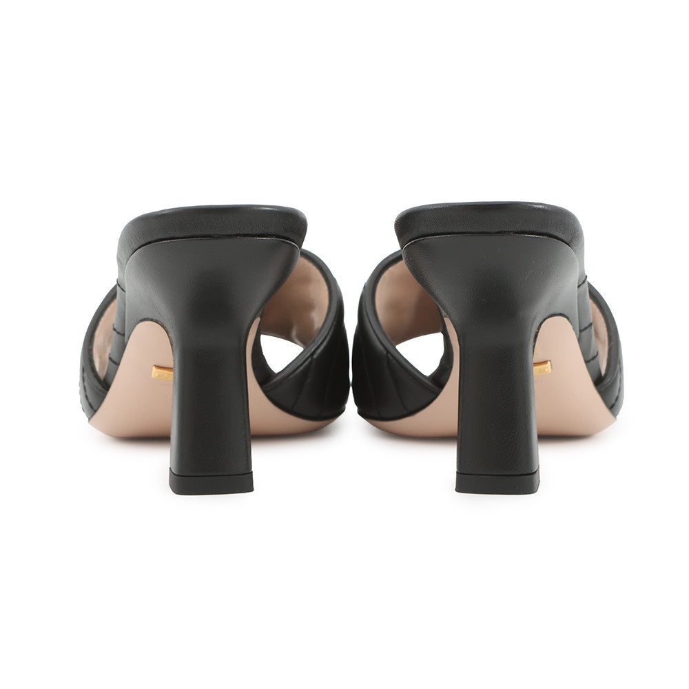 GUCCI GG Marmont Mules Black674839 Leather Size 34.5