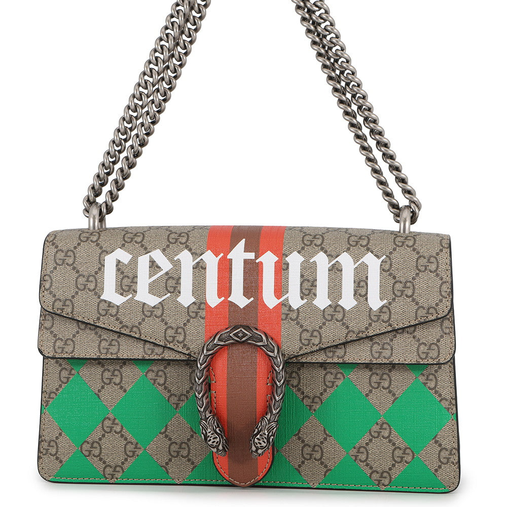 GUCCI Dionysus ChainShoulder Bag Beige/Red/Green400249 Leather GG Supreme Size Small