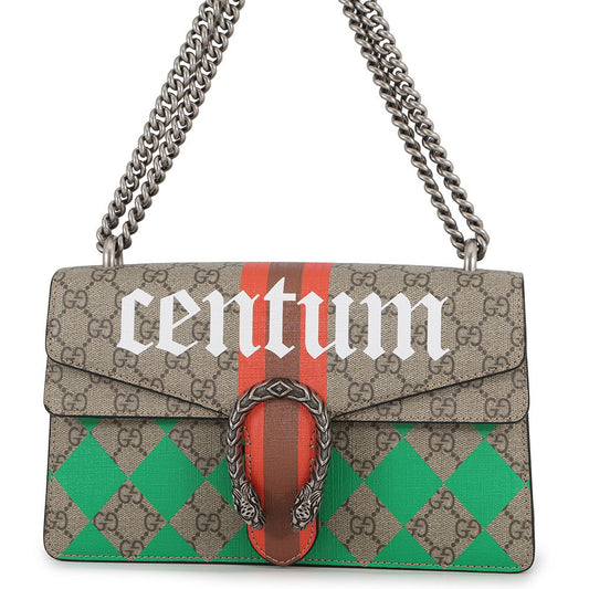 GUCCI Dionysus ChainShoulder Bag Beige/Red/Green400249 Leather GG Supreme Size Small