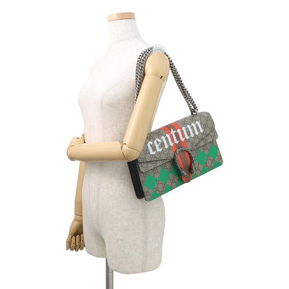 GUCCI Dionysus ChainShoulder Bag Beige/Red/Green400249 Leather GG Supreme Size Small