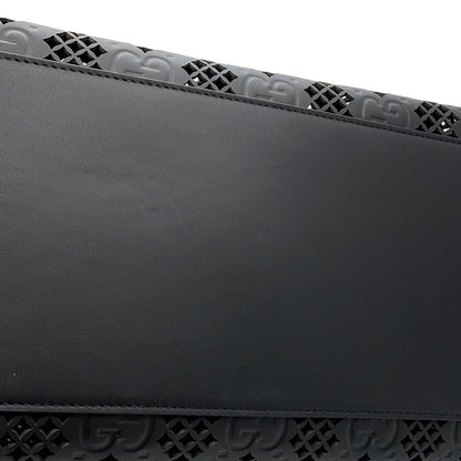 GUCCI Cutout Motif Tote Bag Black772229 Leather Size Medium