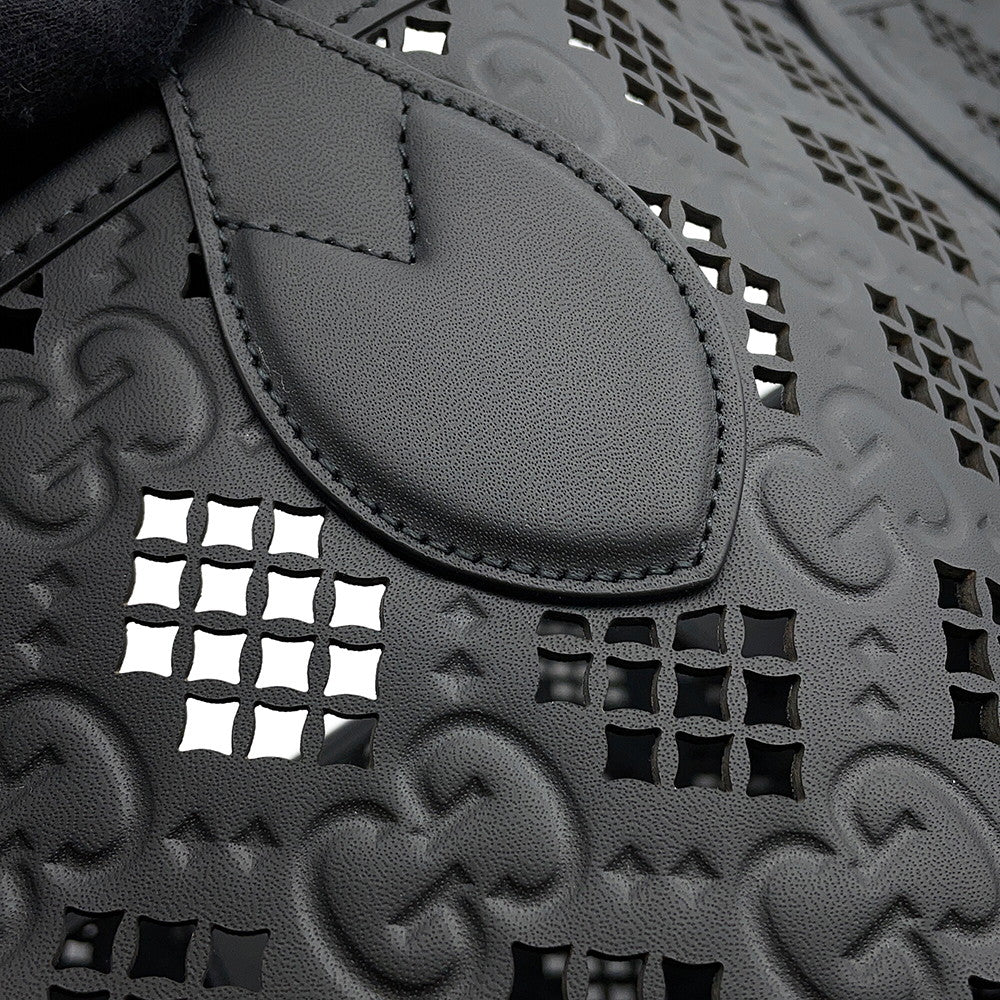 GUCCI Cutout Motif Tote Bag Black772229 Leather Size Medium
