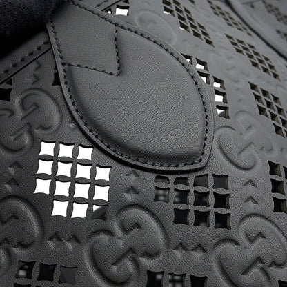 GUCCI Cutout Motif Tote Bag Black772229 Leather Size Medium
