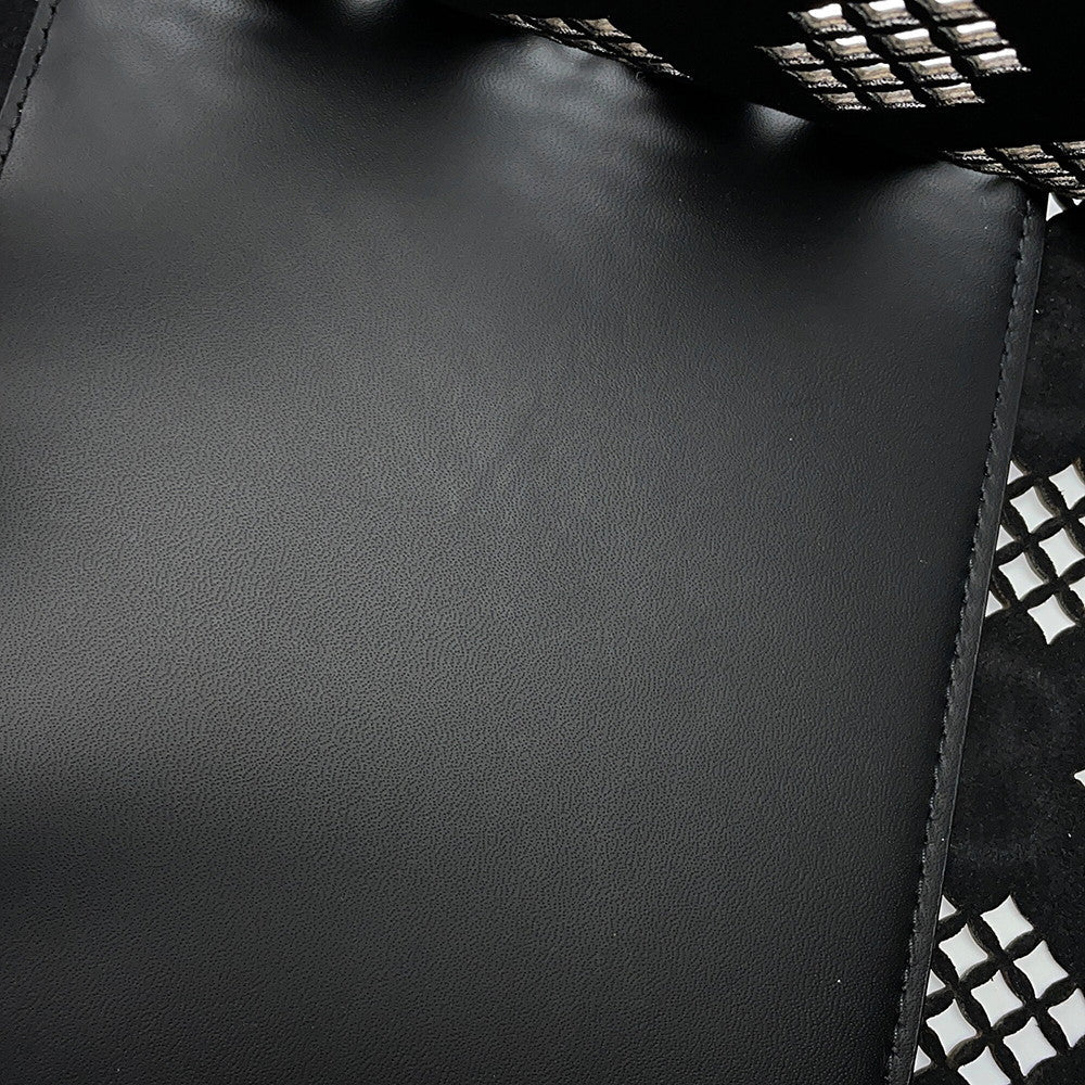 GUCCI Cutout Motif Tote Bag Black772229 Leather Size Medium