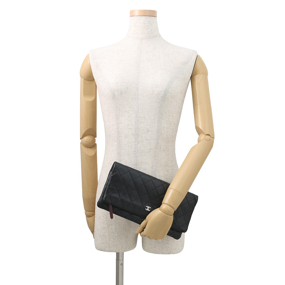CHANEL Matelasse Clutch Bag BlackA69391 Lambskin