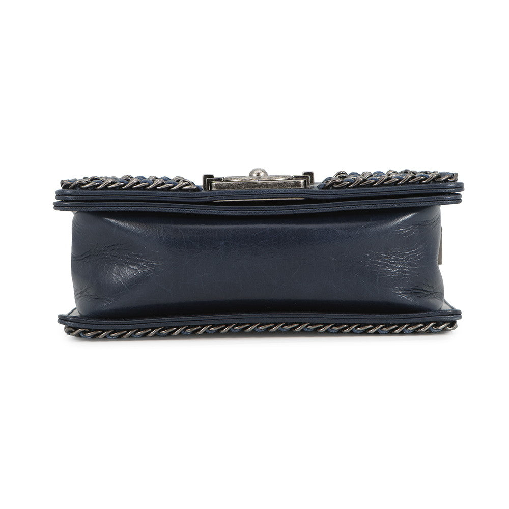 CHANEL Boy Chanel ChainShoulder Bag NavyA67085 Lambskin Size 20