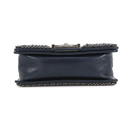 CHANEL Boy Chanel ChainShoulder Bag NavyA67085 Lambskin Size 20
