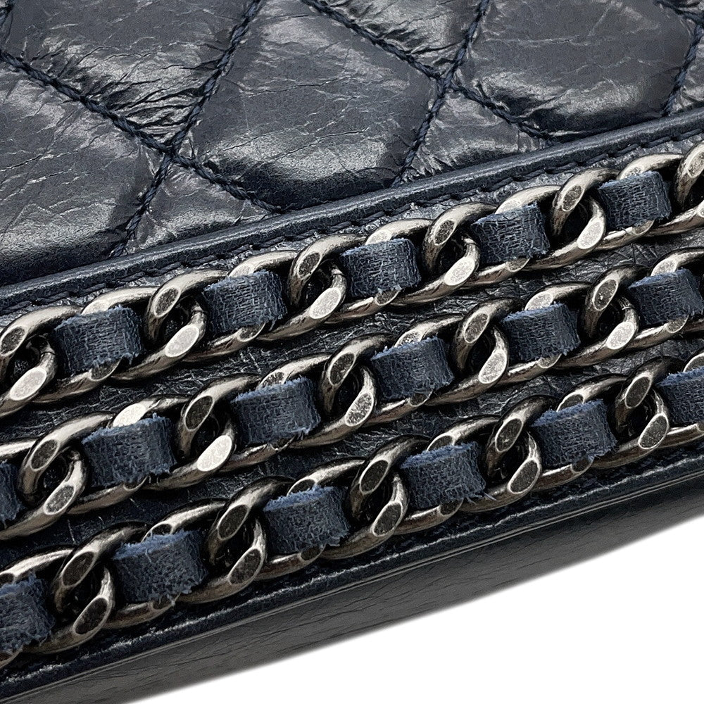 CHANEL Boy Chanel ChainShoulder Bag NavyA67085 Lambskin Size 20