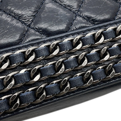 CHANEL Boy Chanel ChainShoulder Bag NavyA67085 Lambskin Size 20