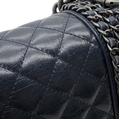 CHANEL Boy Chanel ChainShoulder Bag NavyA67085 Lambskin Size 20