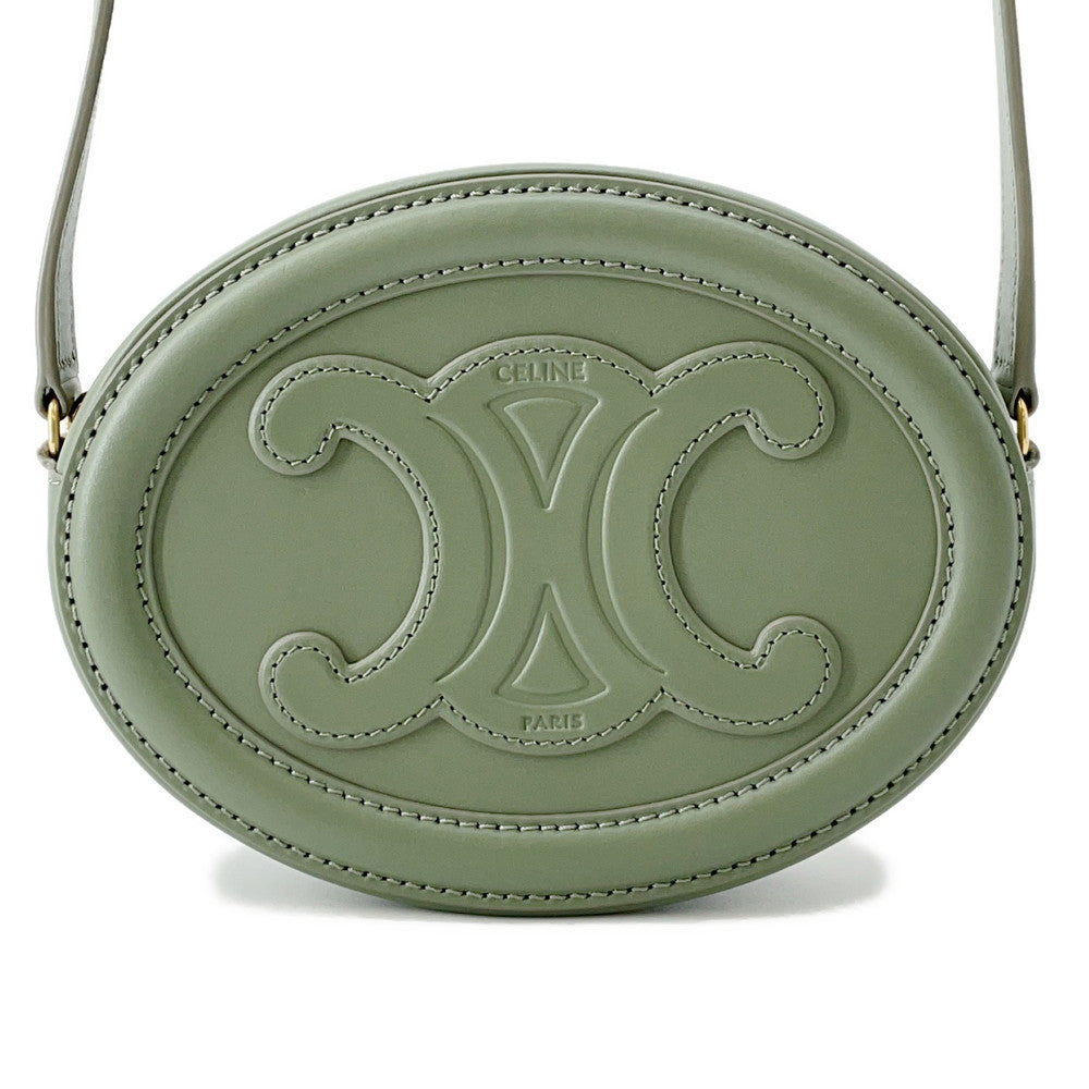 CELINE Oval Purse Shoulder Bag Khaki10I703DPQ Leather