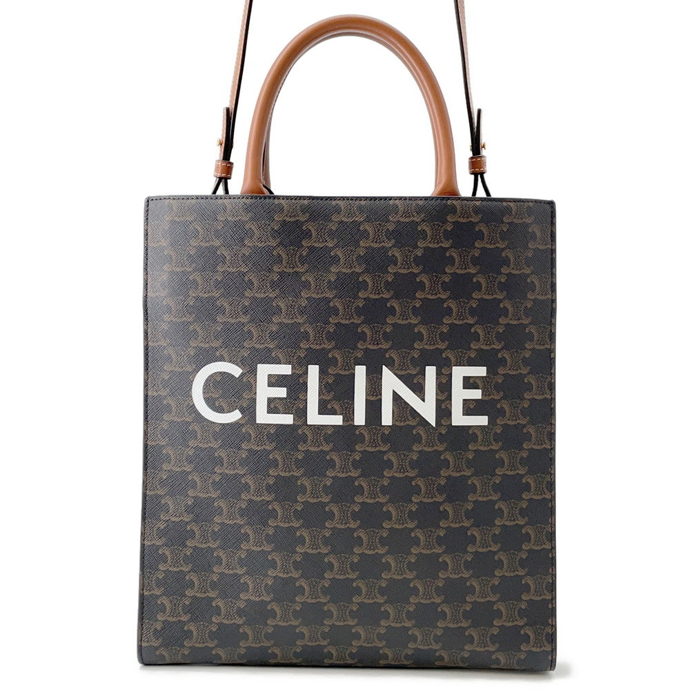 CELINE Vertical hippopotamus Tan191542 PVC Leather Size Small