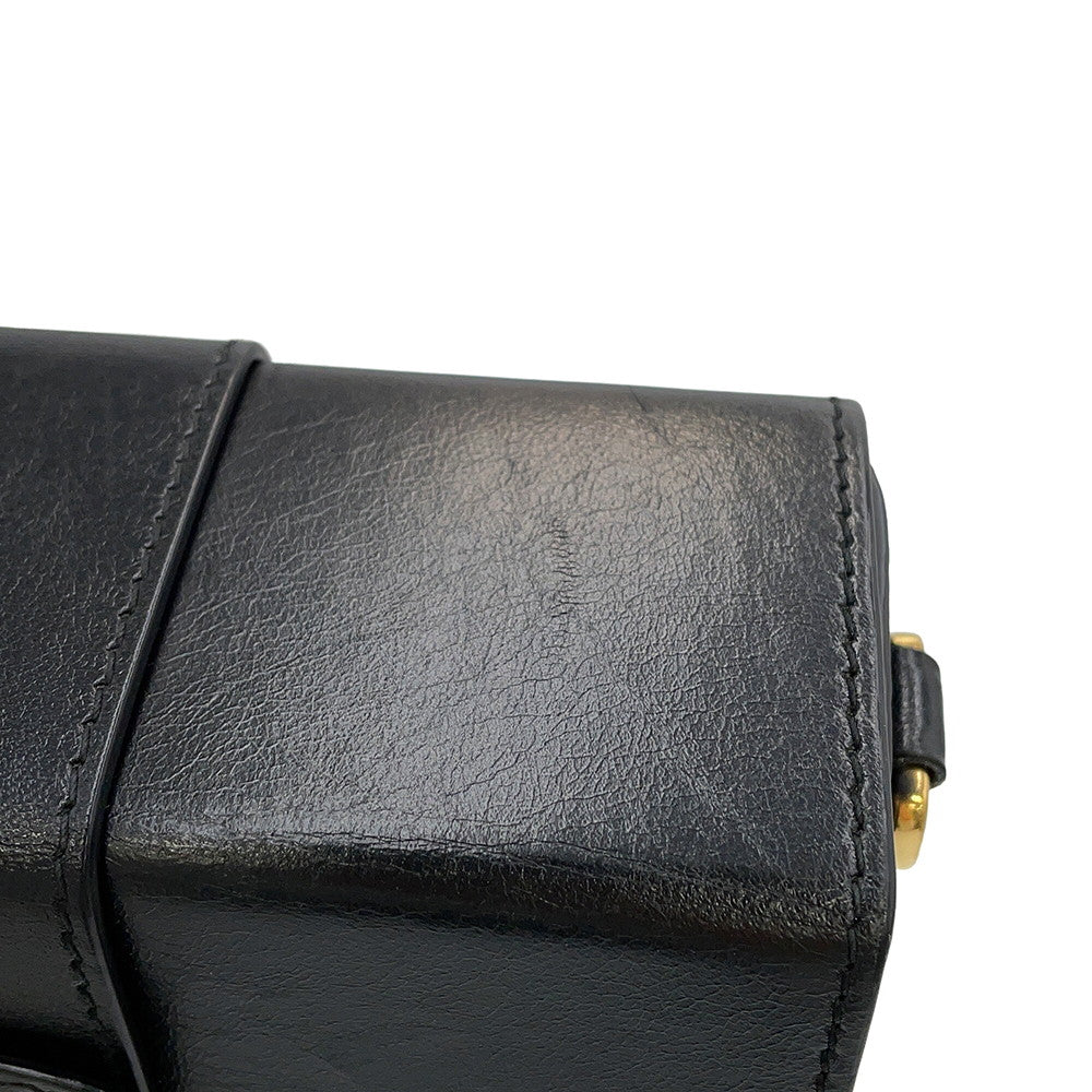 Dior 30 Montaigne Montaigne Shoulder Bag Black Leather