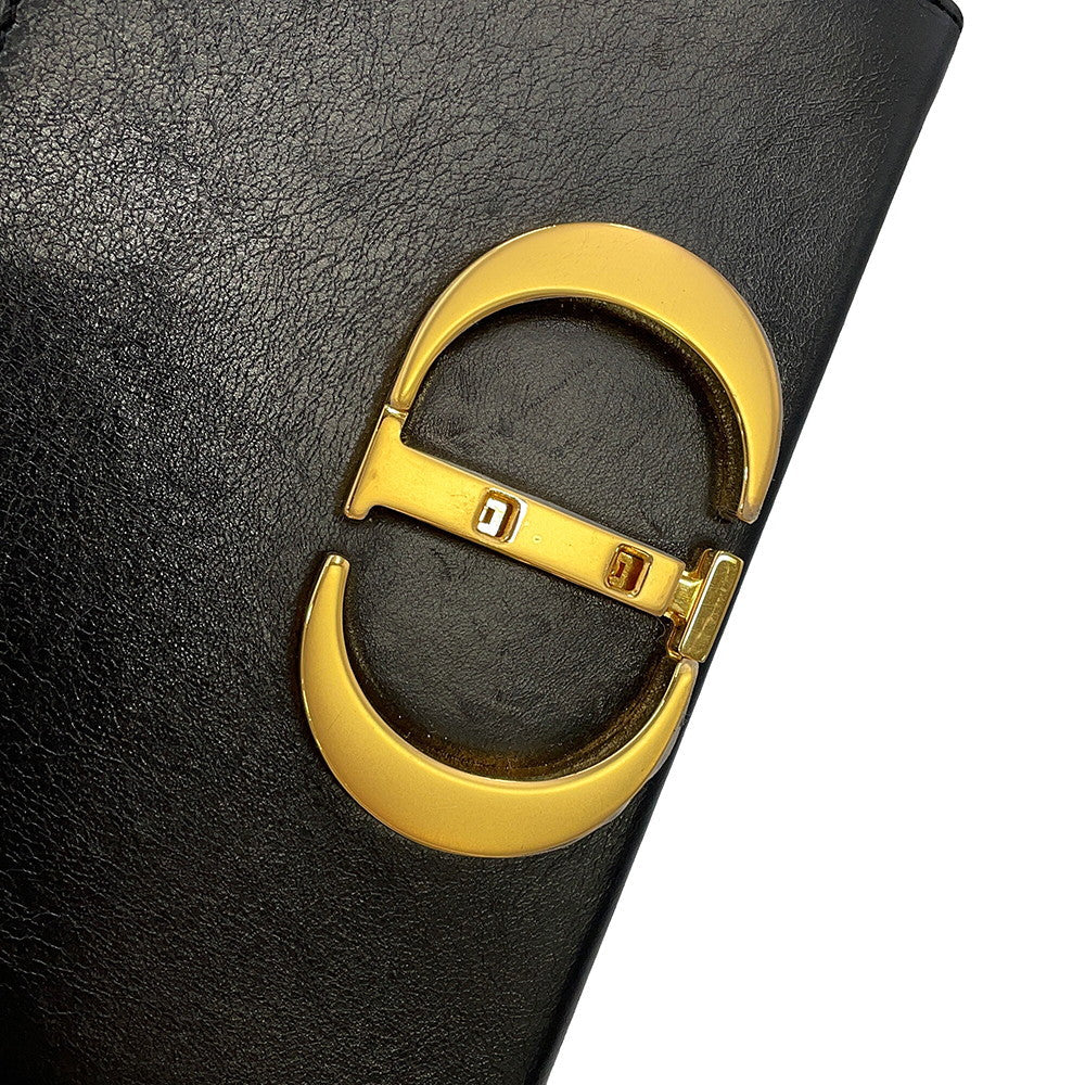 Dior 30 Montaigne Montaigne Shoulder Bag Black Leather