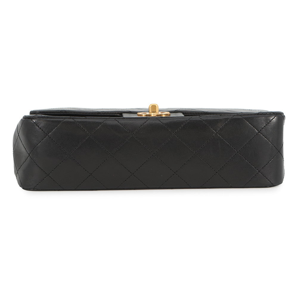 CHANEL Matelasse Double Flap ChainShoulder Bag BlackA01113 Lambskin Size 23