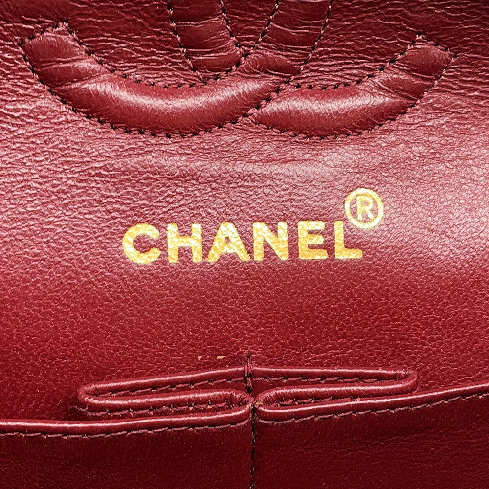 CHANEL Matelasse Double Flap ChainShoulder Bag BlackA01113 Lambskin Size 23