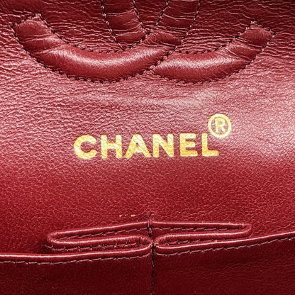 CHANEL Matelasse Double Flap ChainShoulder Bag BlackA01113 Lambskin Size 23
