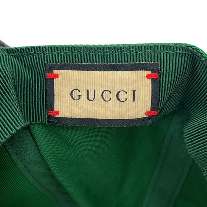 GUCCI Interlocking G Baseball Cap Size XXS Green/White673081 Cotton Leather