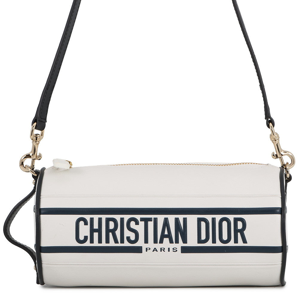 Dior Vibe Shoulder Bag White/Navy Leather