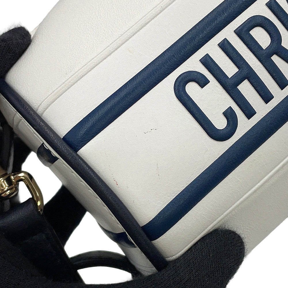 Dior Vibe Shoulder Bag White/Navy Leather