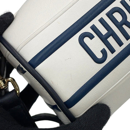 Dior Vibe Shoulder Bag White/Navy Leather