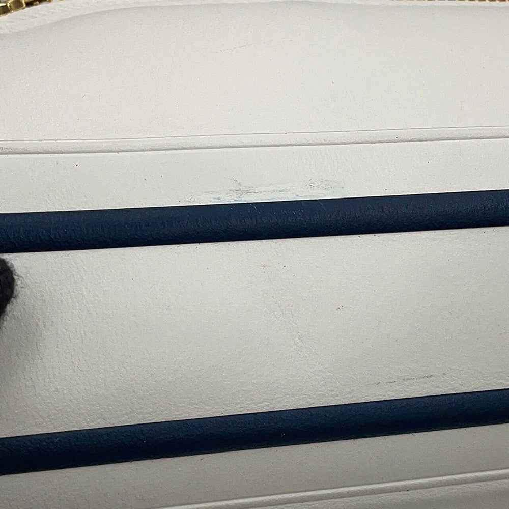 Dior Vibe Shoulder Bag White/Navy Leather