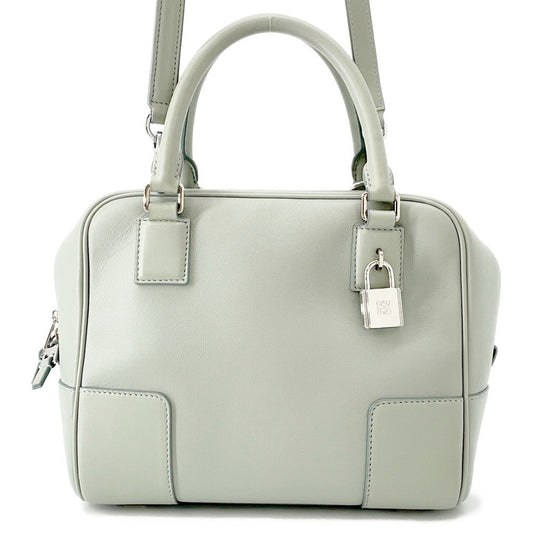 LOEWE Amazona Square 2-way Bag Light GreenA039N10X03 Calf Leather Size 19