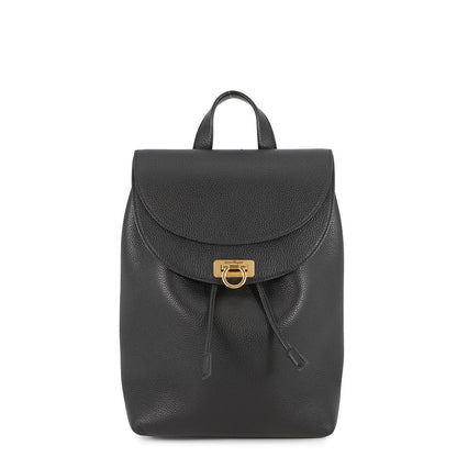 Ferragamo Gancini Backpack Black Leather