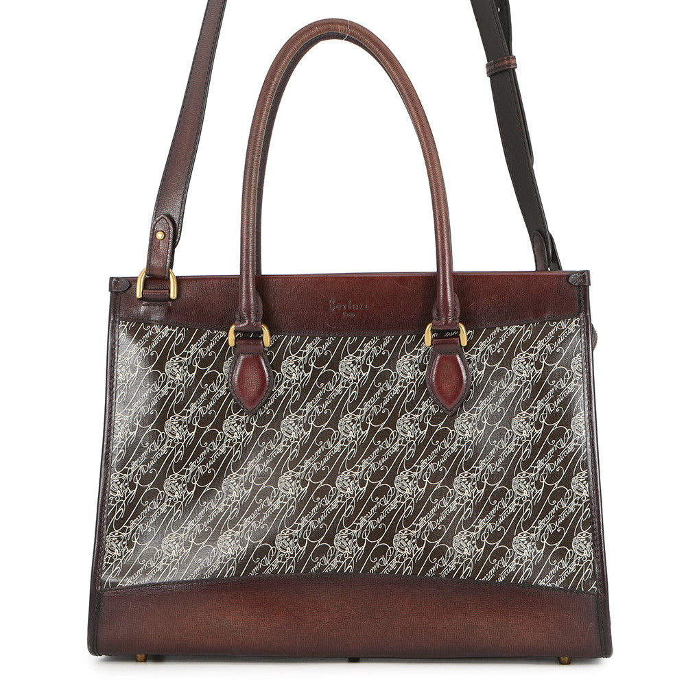 Berluti Cabas Toile Malbeuf Tote Bag BrownCABAS-T19 Leather PVC