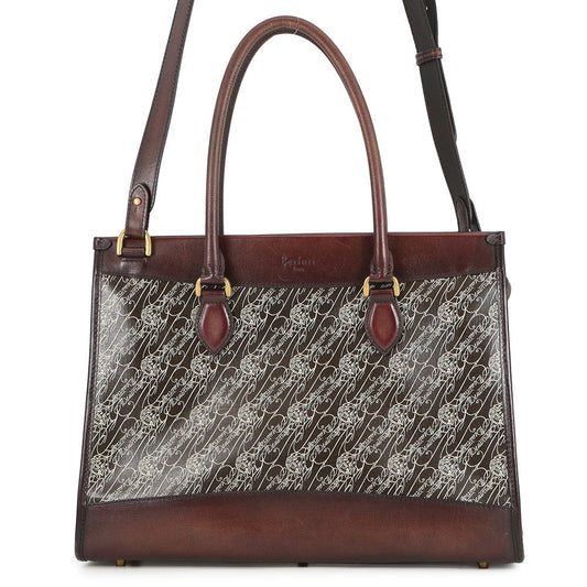 Berluti Cabas Toile Malbeuf Tote Bag BrownCABAS-T19 Leather PVC