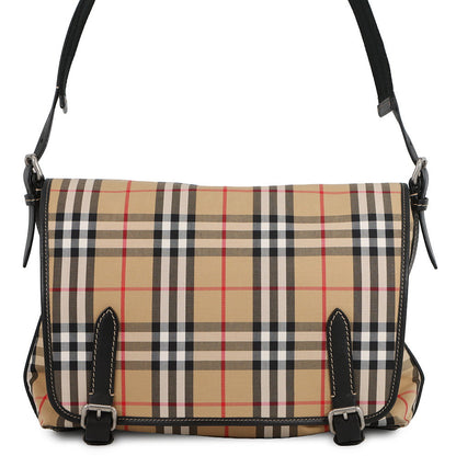 BURBERRY Nova Check Messenger Bag Beige/Black4077391 Nylon Leather