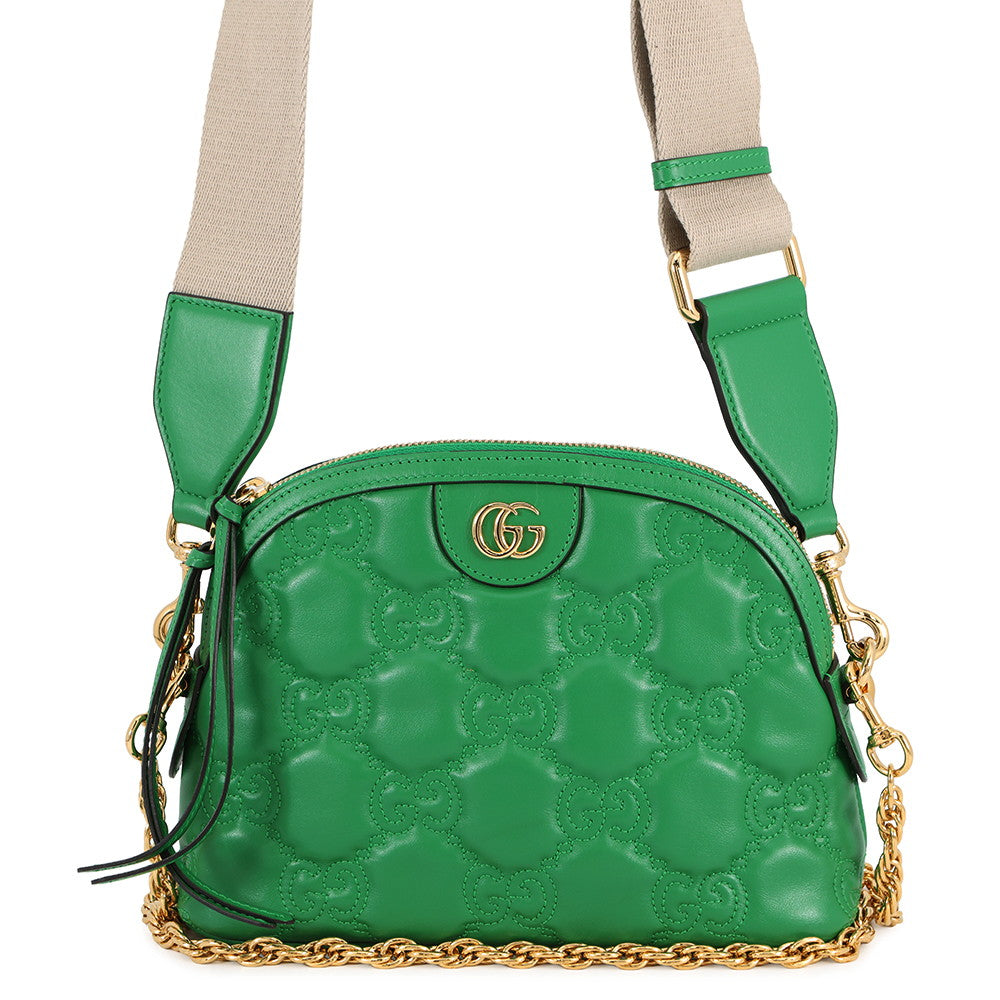 GUCCI GGMatelasse 2wayShoulder Bag Spring Green/Beige702229 Leather Size Small