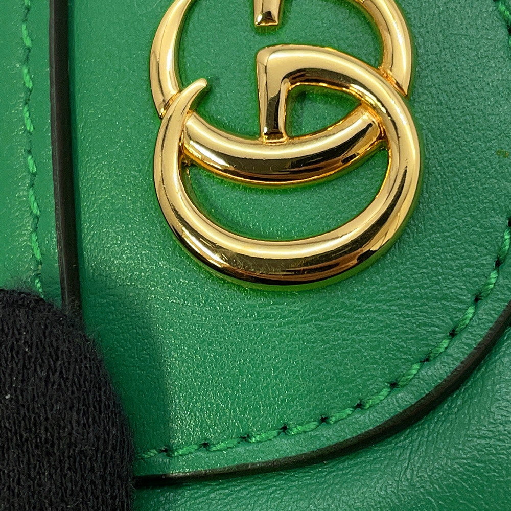 GUCCI GGMatelasse 2wayShoulder Bag Spring Green/Beige702229 Leather Size Small