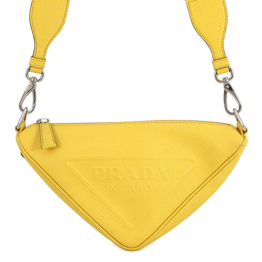 PRADA Triangle Shoulder Bag Yellow2VH155 Saffiano LeatherLeather