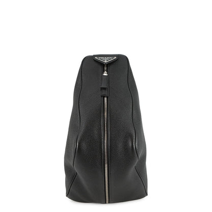 PRADA Vitello Dino Triangle Backpack Black2VZ099 Leather