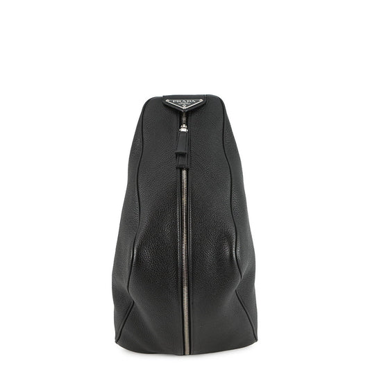 PRADA Vitello Dino Triangle Backpack Black2VZ099 Leather