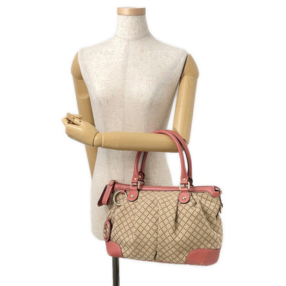 GUCCI Diamante Sukey 2wayBag Pink/Beige247902 Canvas Leather